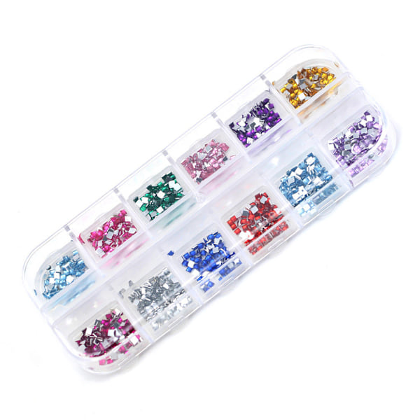 12grids/box AB Drill Glitter Rivet Dekoration Nail Art Paillette Paljetter DIY Manikyr Verktyg C-1