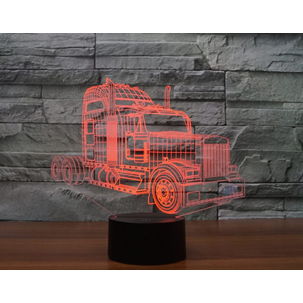 WJ 3D Kuorma-auton Kaukosäädin 16 Värillinen Yövalo Illuusio Akryyli LED Pöytä Yöpöydän Lamppu Lasten Makuuhuoneen Työpöydän Koriste Syntymäpäivälahjat Leikki Lasten