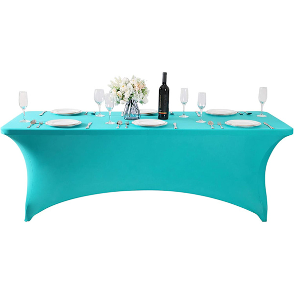 Spandex-duksdeksel for 6FT-bord - Universal, elastisk stretch-duk for fest, bankett, bryllup og arrangementer - Turkis