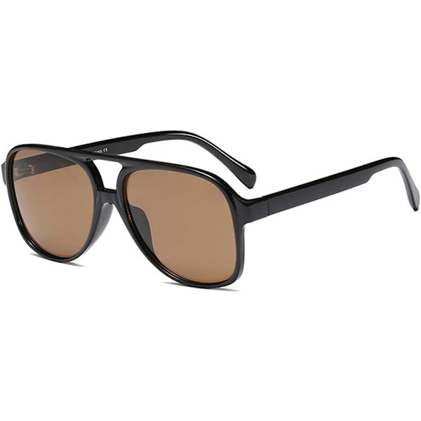 Vintage Retro 70-luvun Aurinkolasit Naisille ja Miehille Klassiset Suuret Neliömäiset Aviator-Kehykset UV400 Sarvikehyksiset Lasit