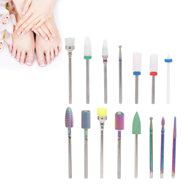 15 stk Profesjonelle Neglekunst Drill Bits Sett Elektrisk Manikyr Maskin Drill Bits Negle Sander Tip Sett