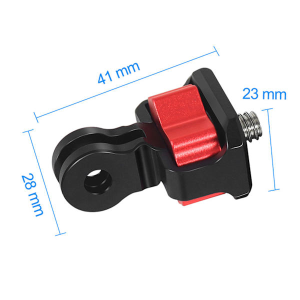 360 roterande mini stativadapter 1/4 tum skruv M3 gängat hål CNC aluminiumlåsningsfäste för actionkamera