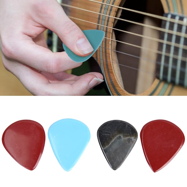 4 st slumpmässiga färger elektrisk bas akustisk gitarr plektrum med plektrumväska (brun väska)