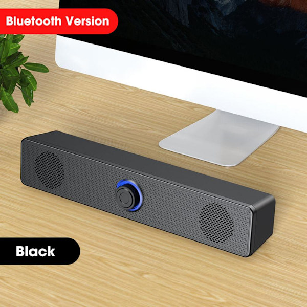 4D Surround Soundbar Bluetooth 5.0 Høytalere for Datamaskin, Trådløs Stereo Subwoofer Lydplanke for Bærbar PC, Hjemmekino, TV, Aux-Høytaler