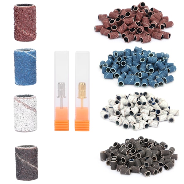 400 st Slipband 80# 120# 180# 240# Slipstenar för Nagelfil Manikyr Pedikyr Verktyg med Axel