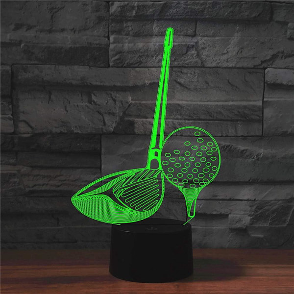 WJ 3D Golf Fjernkontroll 16 Farger Nattlys Illusjon Akryl LED Bordlampe Sengelampe Barn Soverom Skrivebord Dekor Bursdagsgaver Leke for Barn