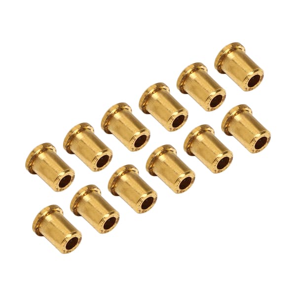 12 st gitarr genomgående ferrules ersättning metallsträngs bussning för elgitarr guld