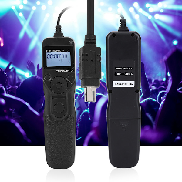 Shoot MC-DC2 Timing Shutter Cable Release Automatisk Timer Fjärrkontroll för Nikon Z7/D750/D610/D7500/D7200/D7000/D5200/D5600/D3300/D3100