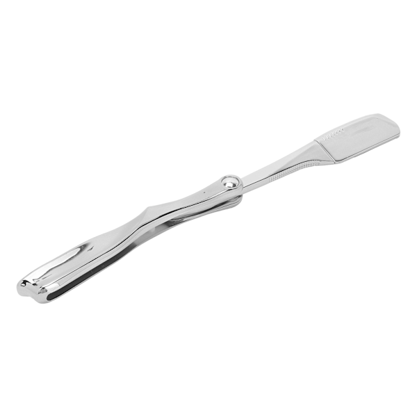 Profesjonell sammenleggbar barberkniv for menn, barberkniv med bladholder (sølvbelagt)