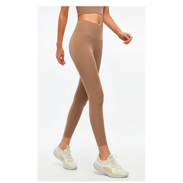 Høje taljerede leggings til kvinder - Bløde mavekontrol slankende yogabukser til træning løb (XL)