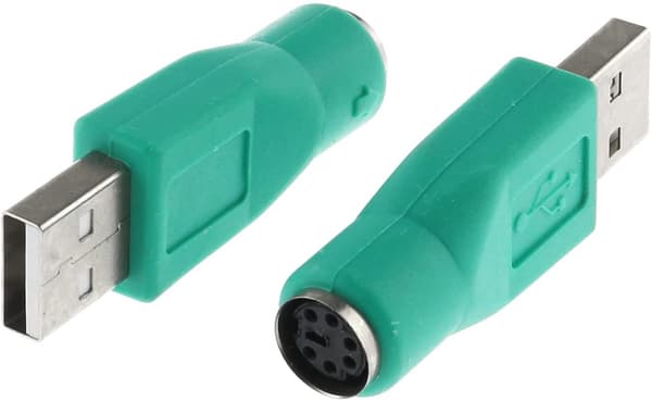 USB til PS2-adapter Grøn PS/2 Han til USB Hun Konverteringsadapter til Mus og Tastatur