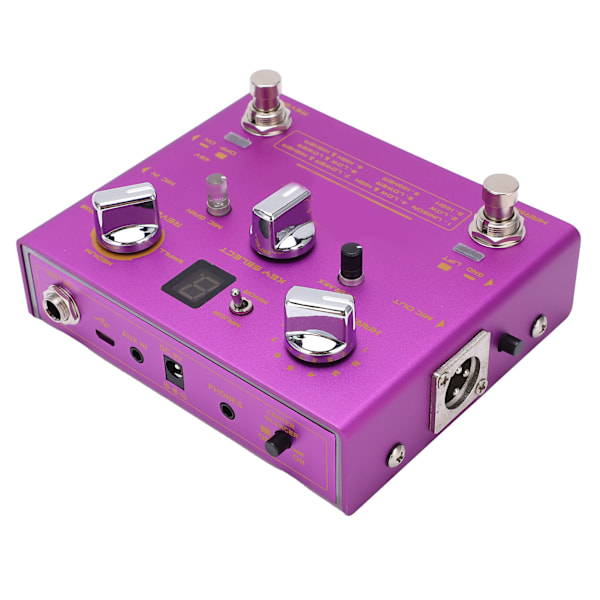 Vokaleffekter Justerbar 9 Reverb 12 Intervaller Maj Min Metall Effekt Pedal DC 9V 500mA