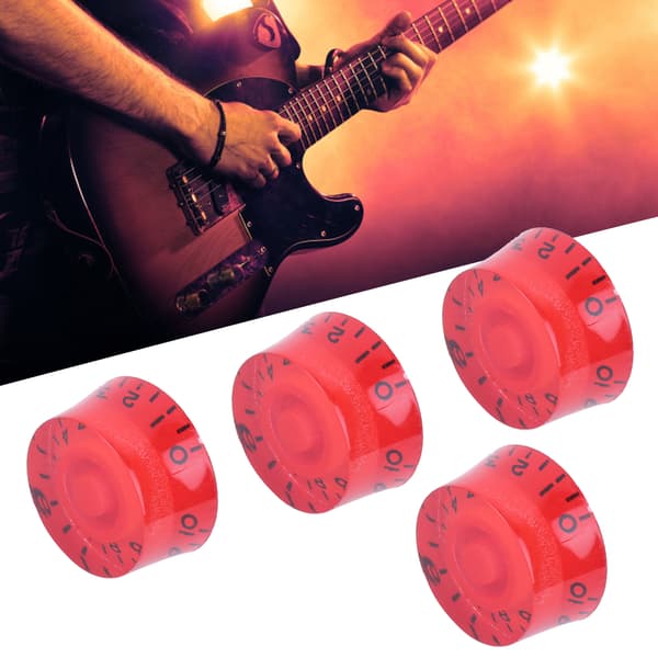 4 st akryl basrattar elektrisk gitarr volymkontroll potentiometer hatt gitarrtillbehör svart på röd