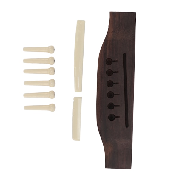 Gitar Preslotted Bridge Set Rosewood Plast Sadel Mutter Pin Set for Akustiske Gitarer