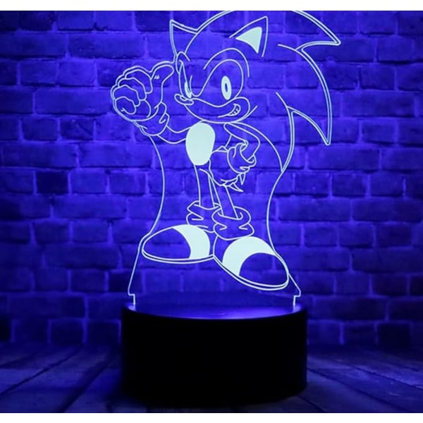 WJ 3D optisk illusionsnattlampa visuell kreativ LED-skrivbordslampa fjärrkontroll och touch-kontroll 7 färgskiftning USB-driven för heminredning Komplimanger från Sonic