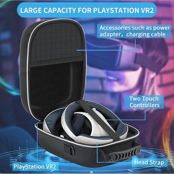 Yhteensopiva Meta/Oculus Quest 2 Elite Backpack -akkukäyttöisen version, VR-kuulokkeiden ja säilytyskassin, PSVR-lasikassin ja PS5:n kanssa
