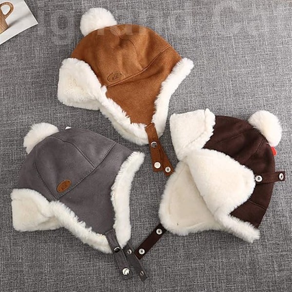 Baby Boy Ushanka Øreklaff Vinter Trooper Caps Unisex Barn Trapper