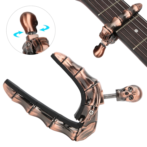 Skalle Gitarr Capo Justerbar Spänning Tillbehör Delar för Folk Akustisk Gitarr UkuleleBrons