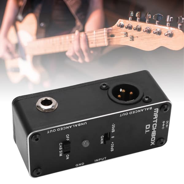 DI Effektpedal Sort Multifunktionel Elektrisk Guitar Bas Pedaler XLR Audio Interface