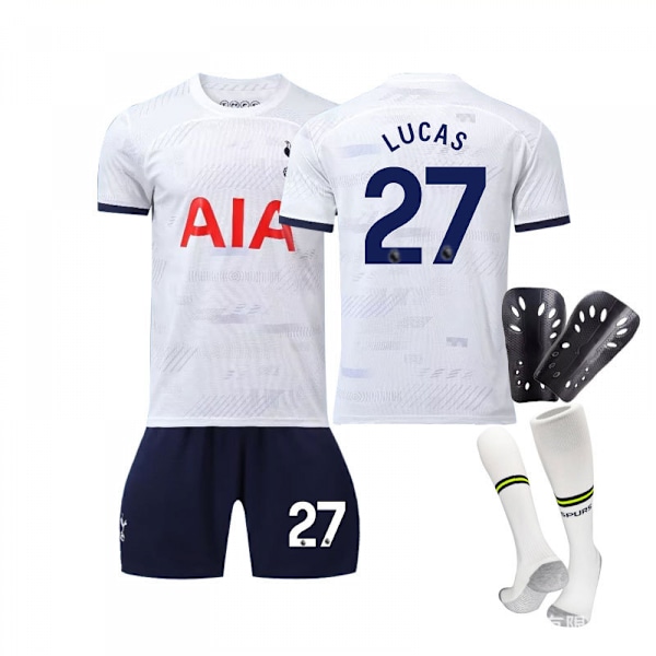 23/24 Tottenham Stadium Hemma Barn Fotbollströja Set med Strumpor och Skydd 27 LUCAS children' sizes24
