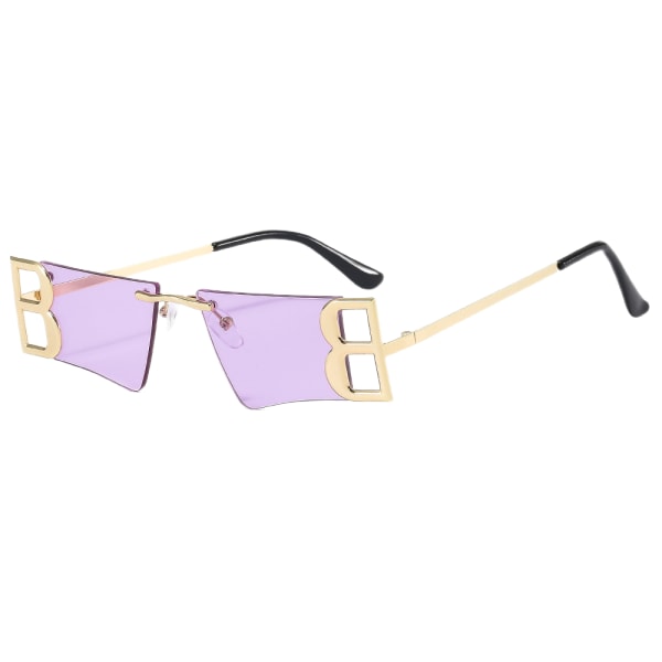 Rektangulære solbriller til kvinder - Fashion Square Rimless Candy Color Trendy Glasses