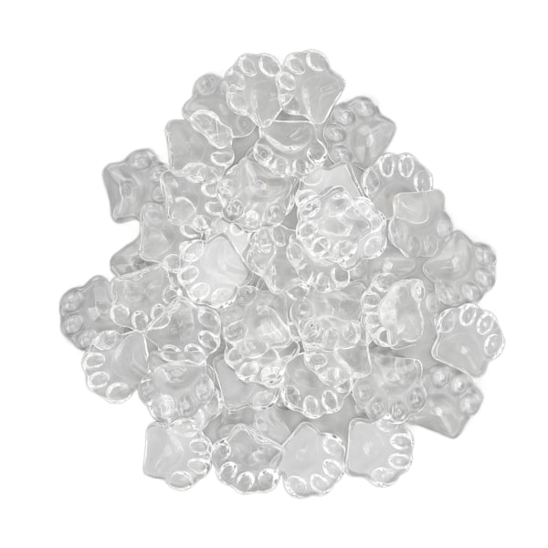 50 st Nail Art Färgvisningskort Transparent Glas Cartoon Cat Paw Forma Nagelfärg Färgkort