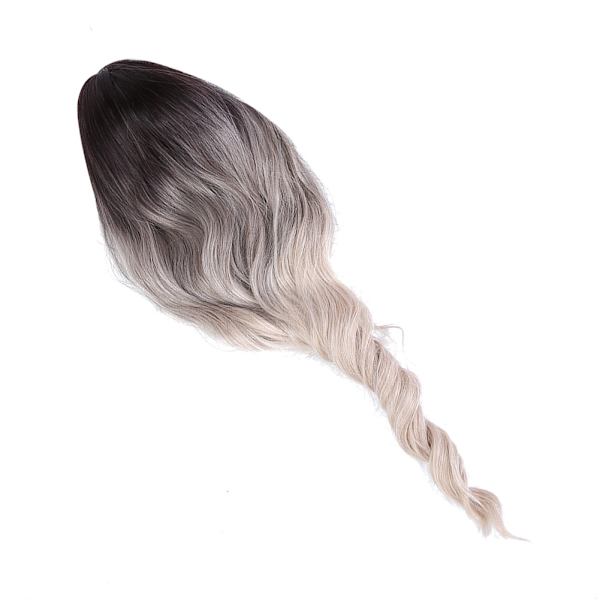 lc202‑2 Svart Gradient Beige Lång Vågig Peruk Kvinnor Långt Hår Peruker Falskt Hår 65cm