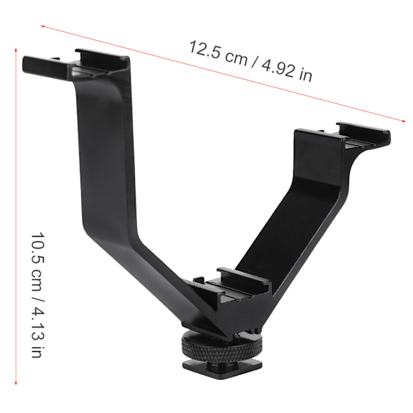Enkel huva tre-huvud kall sko V-form fäste 5''/12.5cm1/4-20 gänghål för Canon-kamera