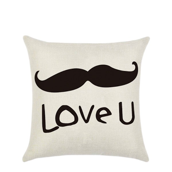 Love U dekorative putetrekk i bomullslin, firkantede putetrekk, putevar for sofadekor, 18 x 18 tommer (Love U)