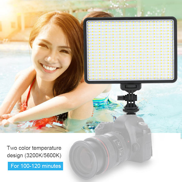 VBESTLIFE PAD360 Video LED-ljus 3200-5600K Steglöst dimbar med NP-F550 batteriladdare