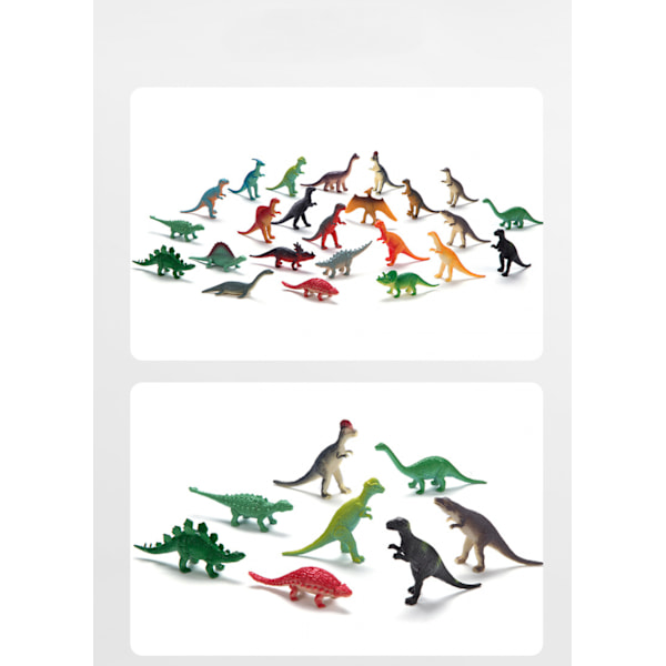 24 st mini dinosauriefigurer och dinosaurieskelett, plast dinosaurier sortiment dinosaurie tårta toppers för flickor pojkar åldrar 3 och uppåt