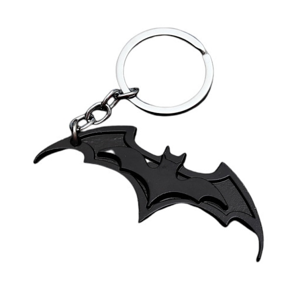 Sort Batman nøglering vedhæng gave Dark Knight nøglering dobbelt flagermus nøglering