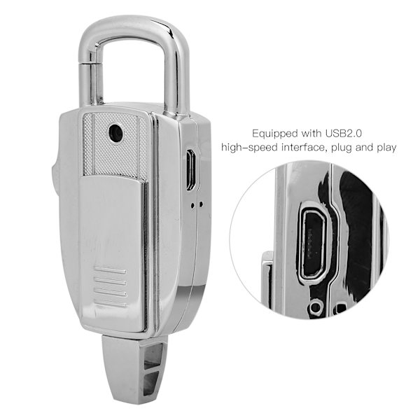 Bärbar 1080P HD-nyckelkamera Mini-nyckelring Digital videokamera Inbyggt batteri USB2.0