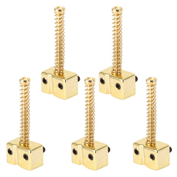 5 stk Bass Bridge String Saddles for Bass Electric Guitar Reservedel Del Spring ScrewsGolden