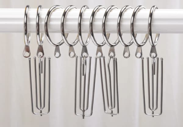 10 st brons 2,2-tums innerdiameter metallgardinringar med öljetter (silver)