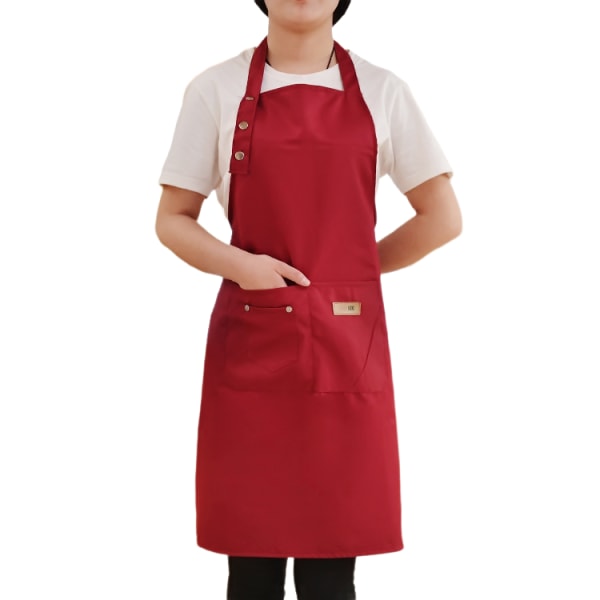 Köksförkläde, Konstnärligt förkläde för att måla keramik och keramik, Vattentätt förkläde för män och kvinnors kök Matlagning - Röd