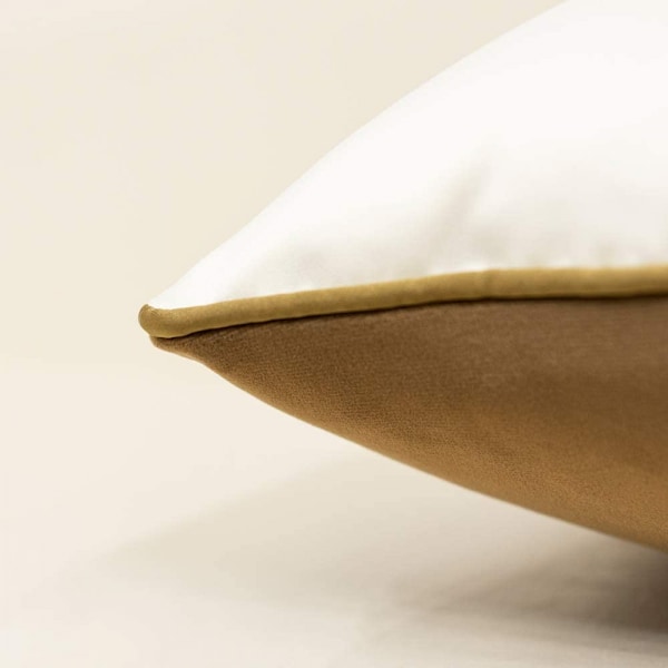 1 st vitguld randig sammets örngott (kaffebrunt, 18 x 18 tum)
