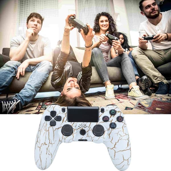 Dotpet PS4-kontroller, Trådløs kontroller kompatibel med PS4/PS4 Pro/PS4 Slim/PC med berøringspanel/lydfunksjon/6-akset sensor/