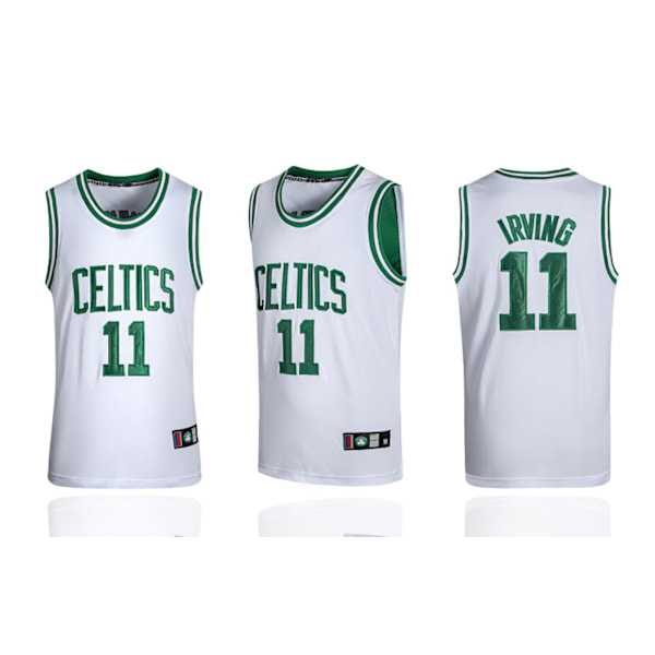 Herre Basket Jersey, 11 Celtics Jersey Skjorter, Fashion Basket Jersey, Gave til Basket Fans, Hvit, XL