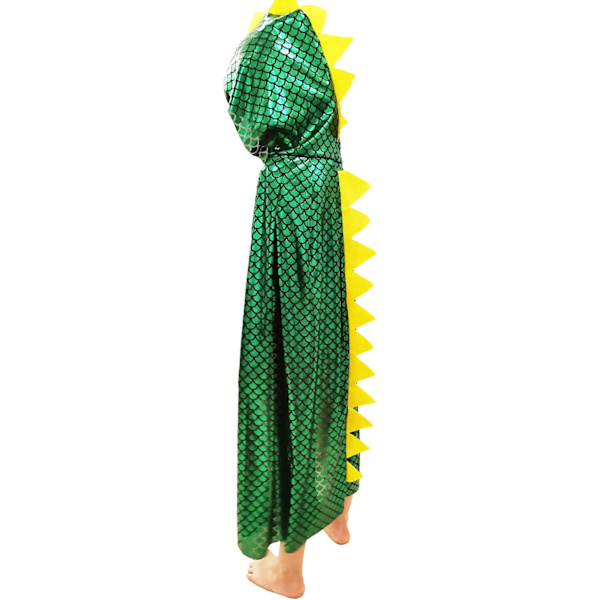 Dinosaur Kostumer Grøn Drage Kappe Halloween Klæd Ud Tøj 3-8 År Gammel Hooded Green Cloak