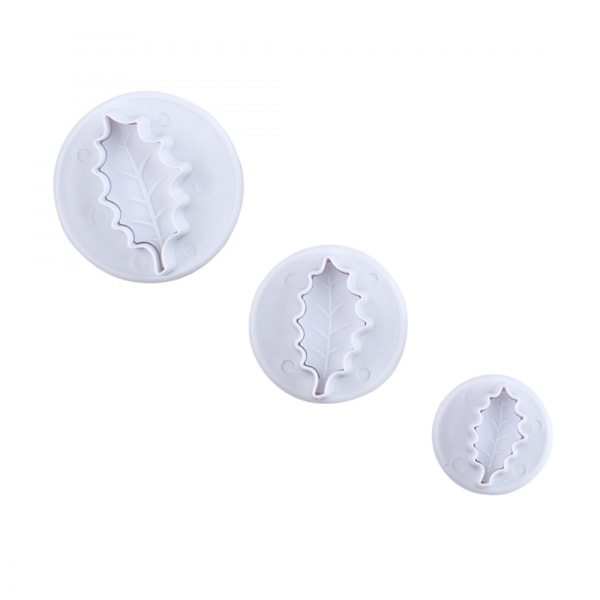 Tangker 6 stk./ Cookie Cutter Buscuit Plunger Stamp Cutter Holly Leaf Pastry Cake Fondant Sugar Craft Dekorering Bageværktøj