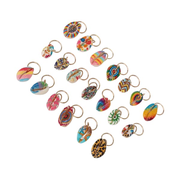 20 st Shell Dreadlocks Ring DIY Söt Exqusite Hår Fläta Hänge Clips Hår Tillbehör Dekoration