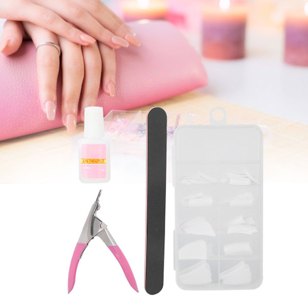 100 st/låda Konstgjorda nagelspetsar Nagelklippare Lim Nagelfil Nagelkonst Manikyrset KitTyp C