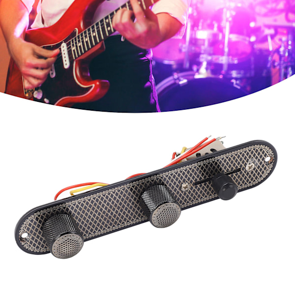 Förtrådning Elektrisk Gitarr Kontrollplatta Förtrådad Laddad Sele 3-vägs Omkastare Knoppar för Telecaster Delar GE210B Gitter