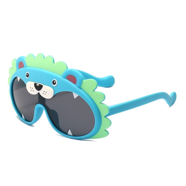 Cartoon Children's Sunglasses Student Sunglasses Polarized Glasses Small Sunglasses Large Frame Sunshade Mirror--Blue frame blue legs