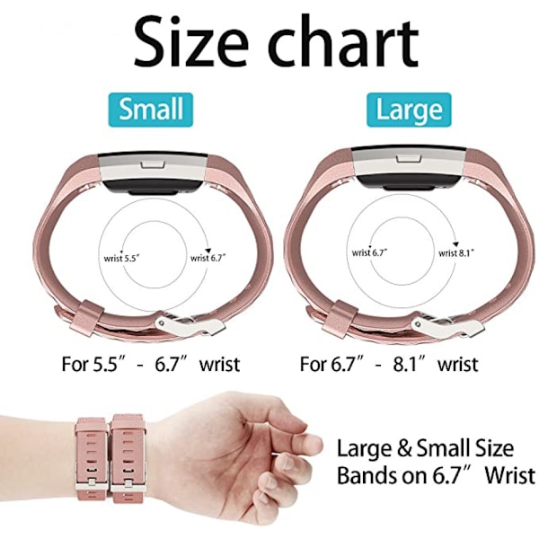 Smart klocka, armband ersättningsband kompatibel med Fitbit charge 2, klassiska och speciella justerbara sportarmband（ Rose Gold-S）