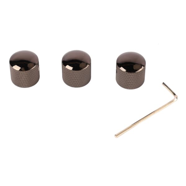 3 st gitarr dubbla staplade knappar tonkontroll metallknopp ersättning för elgitarr bas GD107 svart