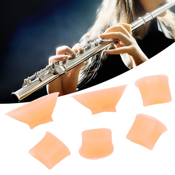 6 stk fløyte murstein silikon lyse gule fløyter dempende nøkkelputer musikkinstrument deler tilbehør