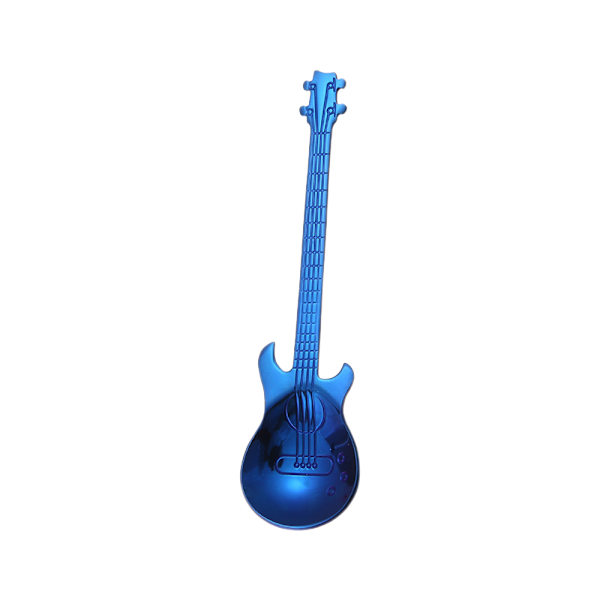 Gitar Dessert Skjeer Kaffe Teskjeer Sett, Rustfritt Stål Fargerike Dessert Skjeer, Søt Demitasse Te Scoop for Røre Drikke Blanding Milkshake Syltetøy