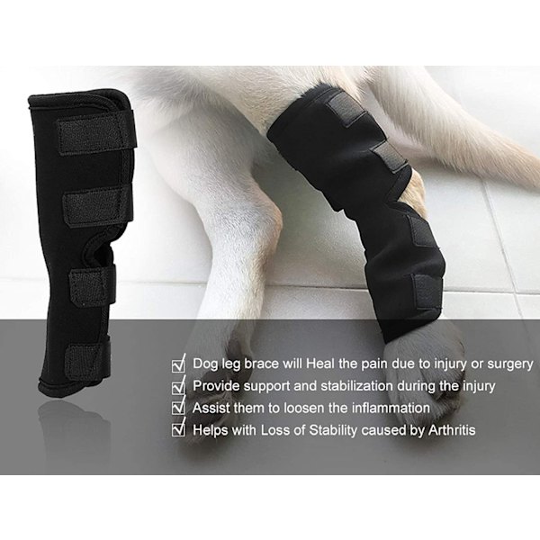 Ekstra Støttende Hunde Canine Bagben Forreste Ben Hock Led Wrap Beskytter Sår Kompressions Bandage Ærme med Remme